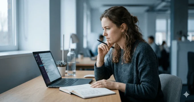 Esprit critique face à l'intelligence artificielle : cerveau humain et interface IA en tension, illustrant l'autonomie cognitive