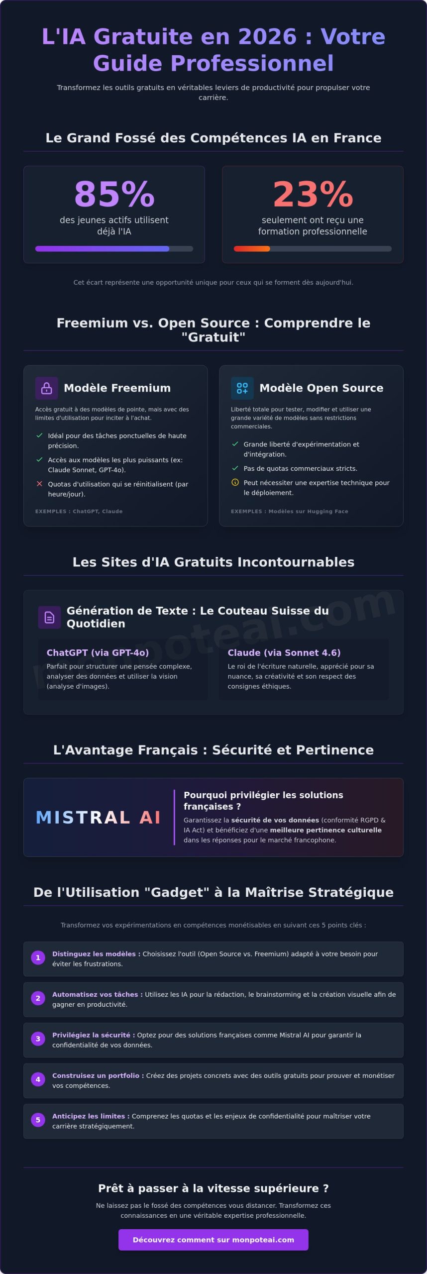 Intelligence artificielle site gratuit : Le guide ultime pour booster votre carrière en 2026